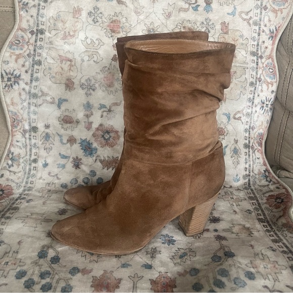 Manolo Blahnik Brown Suede Heeled Boots - Picture 3 of 12